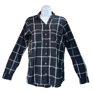 Abercrombie &  Fitch Women’s S Black /White Stripes Boyfriend Button Down Top